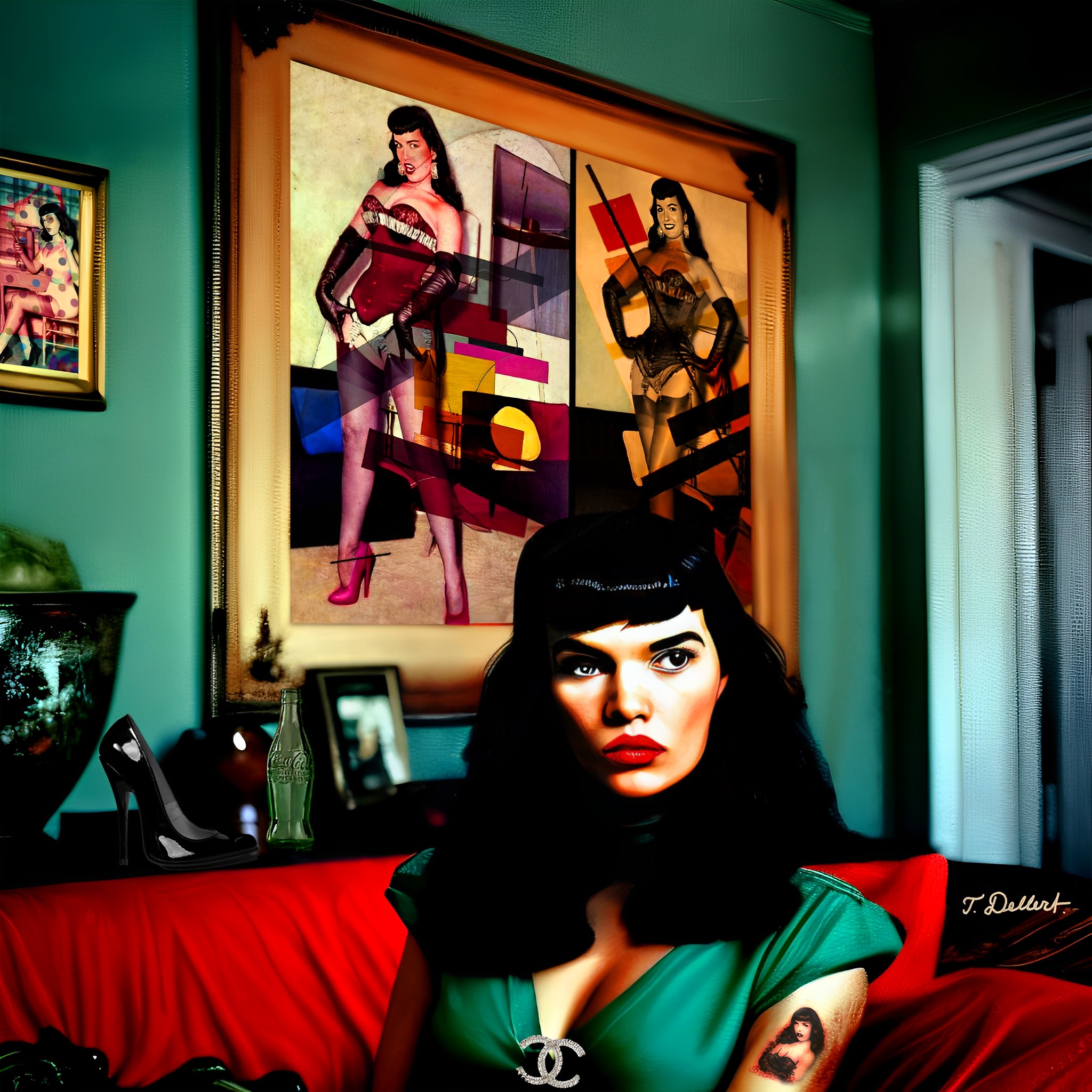 Bettie Page in her home 1953 